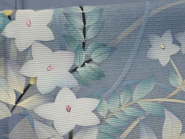 平和屋着物*夏物 訪問着 絽 草花文 正絹 逸品 AABE2667jd