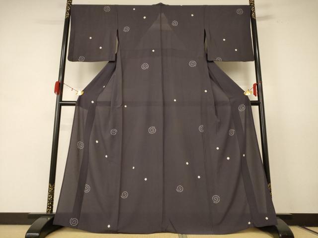 平和屋着物*夏物 小紋 絽 絞り 渦 正絹 逸品 AABE2671jd