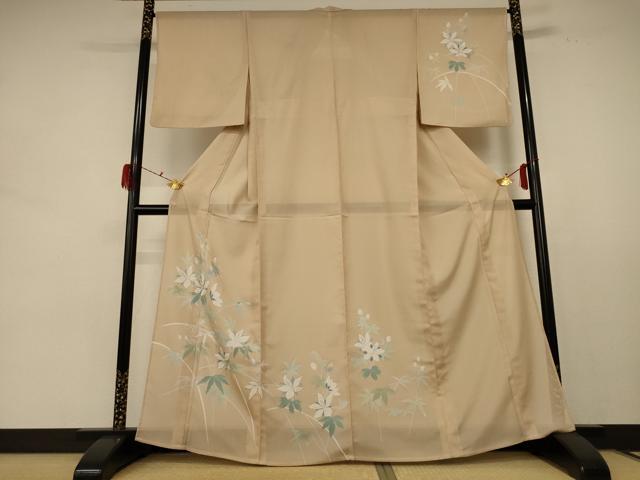 平和屋着物*夏物 訪問着 絽 草花文 銀彩 正絹 逸品 AABE2676jd