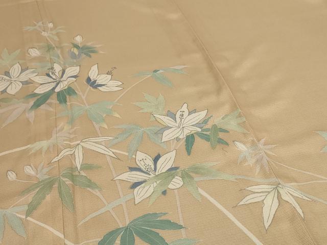 平和屋着物*夏物 訪問着 絽 草花文 銀彩 正絹 逸品 AABE2676jd
