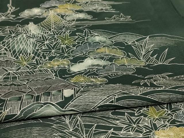 平和屋着物*夏物 訪問着 絽 立波風景文 洗える着物 AABE2684jd