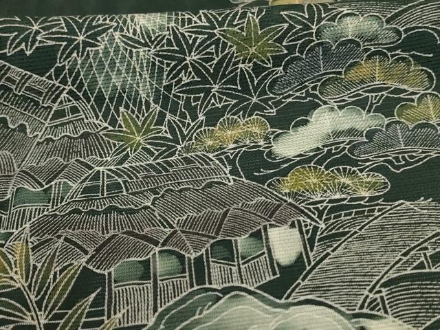 平和屋着物*夏物 訪問着 絽 立波風景文 洗える着物 AABE2684jd