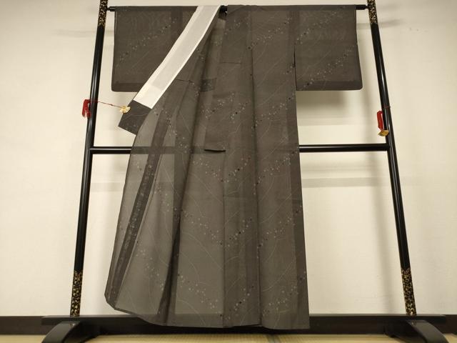 平和屋着物*夏物 本場大島紬 夏大島 幾何学文様 正絹 逸品 AABE2689jd