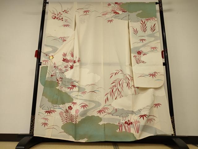 平和屋着物*夏物 振袖 絽 風景文 金彩 正絹 逸品 AABE2699jd