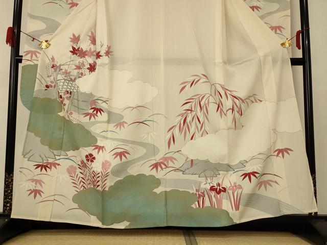 平和屋着物*夏物 振袖 絽 風景文 金彩 正絹 逸品 AABE2699jd