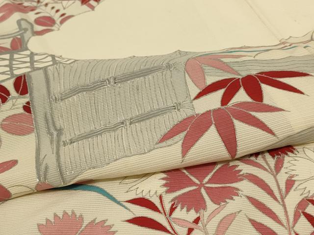 平和屋着物*夏物 振袖 絽 風景文 金彩 正絹 逸品 AABE2699jd