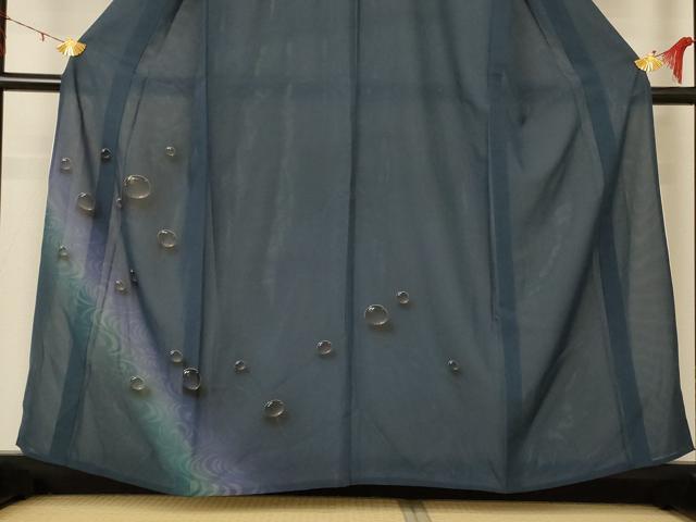 平和屋着物*夏物 訪問着 絽 手描き 水玉 暈し染め 正絹 逸品 AABE2703jd