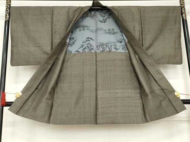 平和屋着物●男性 紬 アンサンブル 横段文 正絹 逸品 AABE2760cs