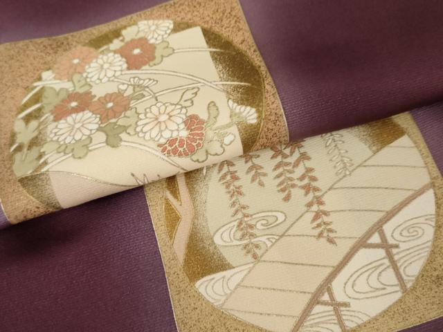 平和屋着物●訪問着 色紙風景花文 暈し染め 金彩 正絹 逸品 AABE2851cs