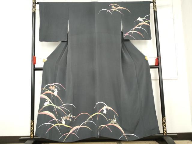 平和屋着物○訪問着 雪芝に兎 金彩 鬼しぼ縮緬 正絹 逸品 AABE2910cs