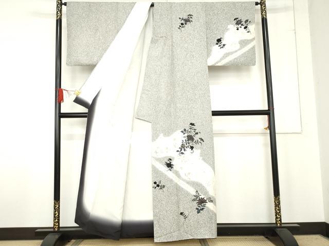 平和屋着物●訪問着 更紗花文 たたき染め 金銀彩 正絹 逸品 AABE2911cs