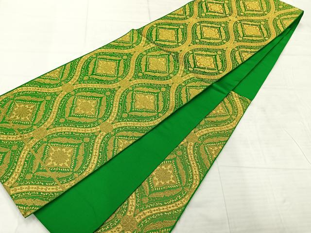 平和屋着物◎六通柄袋帯 立涌花文 金糸 正絹 逸品 AABE3083uk
