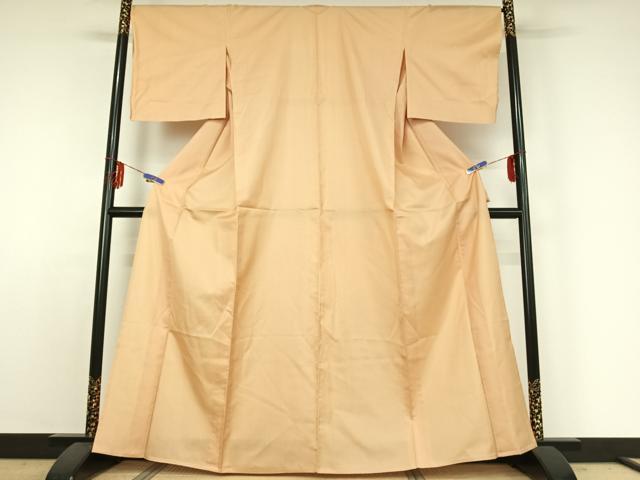 平和屋着物▽本場大島紬 単衣 肌色 正絹 逸品 AABK0389ck