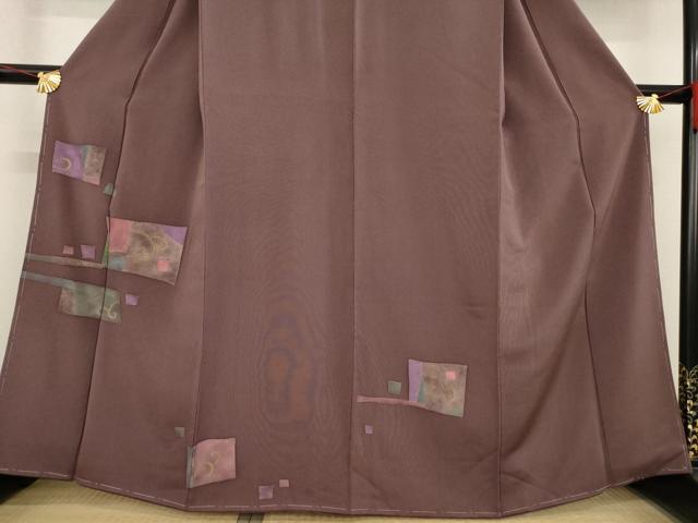 平和屋着物●訪問着 色紙文 ろうけつ染 正絹 逸品 AABE3423ck