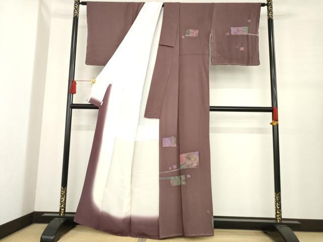 平和屋着物●訪問着 色紙文 ろうけつ染 正絹 逸品 AABE3423ck