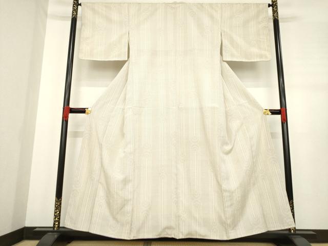 平和屋着物●本塩沢 110亀甲 幾何学文様 正絹 逸品 AABE3447ck