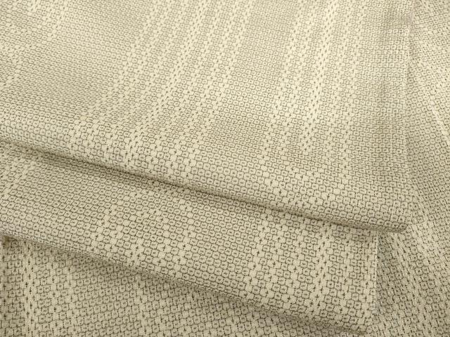 平和屋着物●本塩沢 110亀甲 幾何学文様 正絹 逸品 AABE3447ck