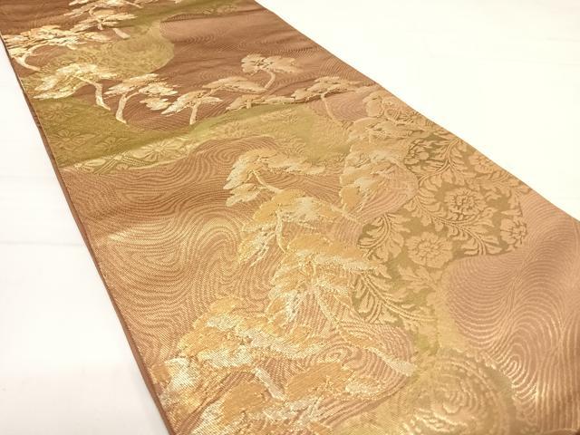 平和屋着物◎六通柄袋帯 浜松花文 金糸 正絹 逸品 AABE3492yx