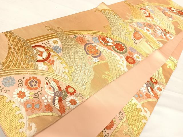 平和屋着物◎六通柄袋帯 唐織 青海能衣文 正絹 逸品 AABE3599yx