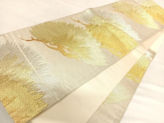 平和屋着物◎六通柄袋帯 枝松文 金銀糸 正絹 逸品 AABE3641yx