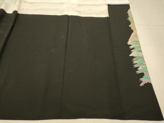 平和屋着物■豪華黒留袖 風景文 正絹 逸品 AABE3727fw