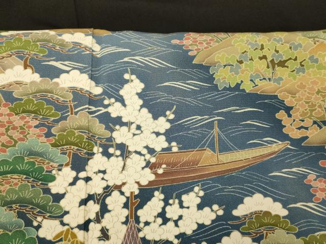 平和屋着物■豪華黒留袖 風景文 正絹 逸品 AABE3727fw