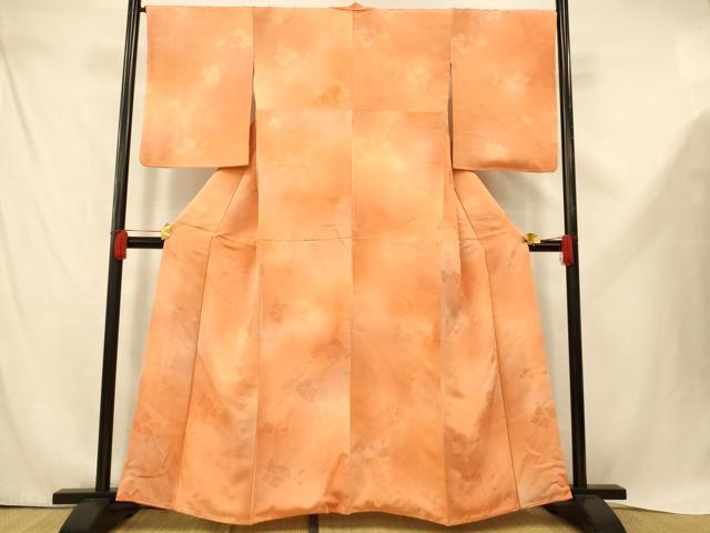 平和屋着物■上質な小紋 枝葉地紋 暈し染め 正絹 逸品 AABE3729fw