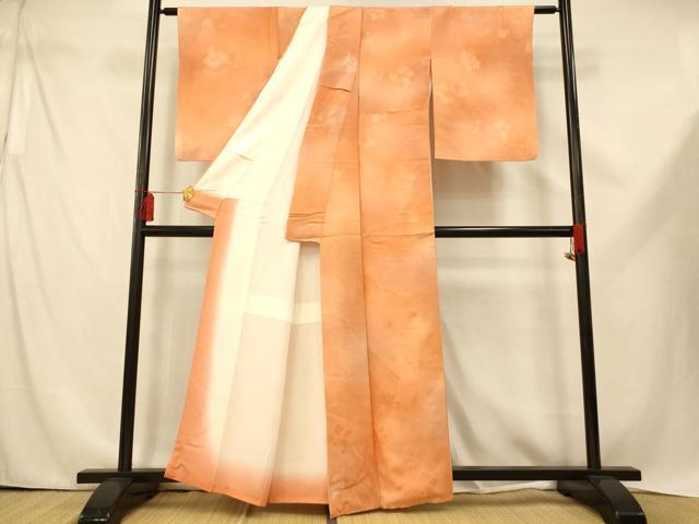 平和屋着物■上質な小紋 枝葉地紋 暈し染め 正絹 逸品 AABE3729fw