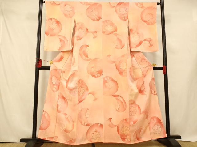 平和屋着物■上質な小紋 地紋起こし 草花文 暈し染め 金彩 正絹 逸品 AABE3791fw