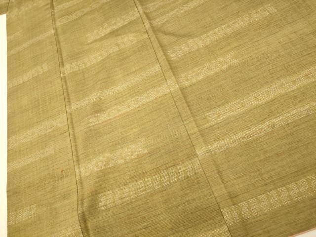 平和屋着物■上質な紬 横段文様 正絹 逸品 AABE3918fw