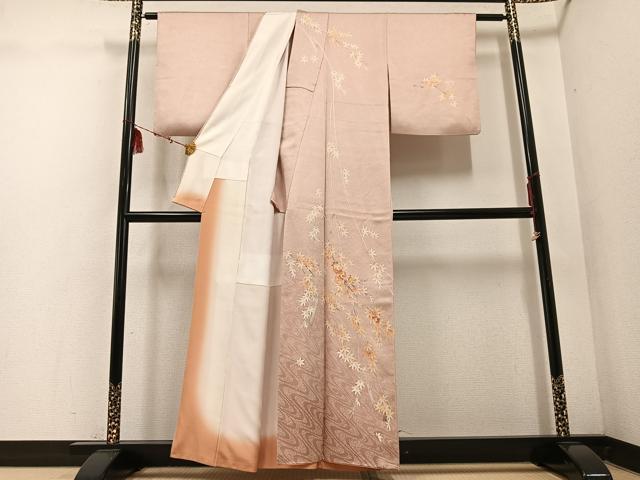 平和屋着物●鎌倉友禅 坂井教人 日本工芸会正会員 訪問着 手描き 楓文 正絹 逸品 AABE3940ph