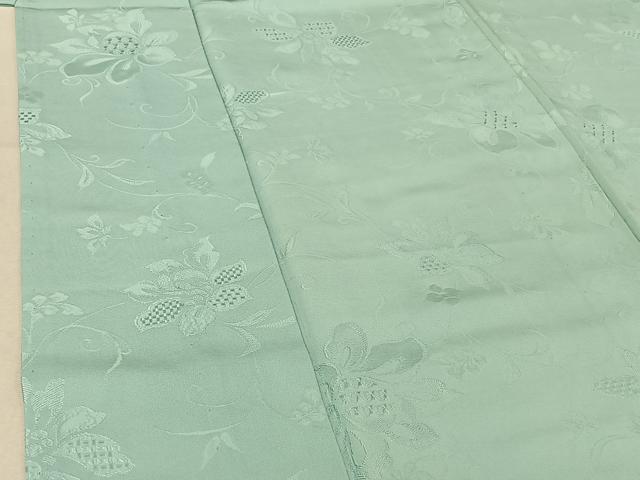 平和屋着物▽上質な色無地 単衣 花唐草地紋 瓶覗色 正絹 逸品 AABE4005jh
