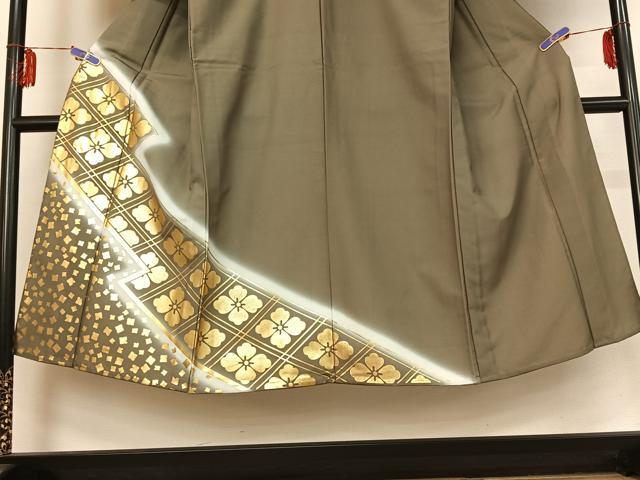 平和屋着物▽男性 訪問着 単衣 花菱文 金彩 正絹 逸品 AABE4021jh