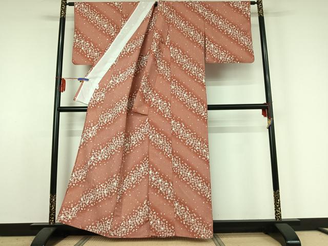 平和屋着物▽小紋 単衣 箔散らし文様 洗える着物 AABE4038jh