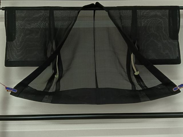 平和屋着物▽羽織 スリーシーズン 春夏秋 塵除け 暗黒色 正絹 逸品 AABE4109jh