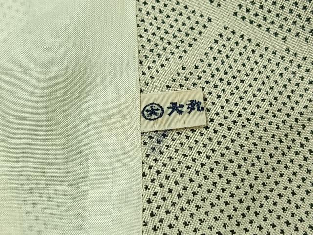 平和屋着物▽本場大島紬 白大島 単衣 松皮菱文 大丸扱い 正絹 逸品 AABE4114jh