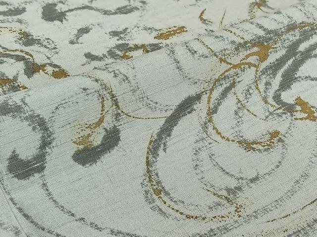 平和屋着物▽訪問着 単衣 作家物 紬地 手描き 立波文 金彩 正絹 逸品 AABE4116jh