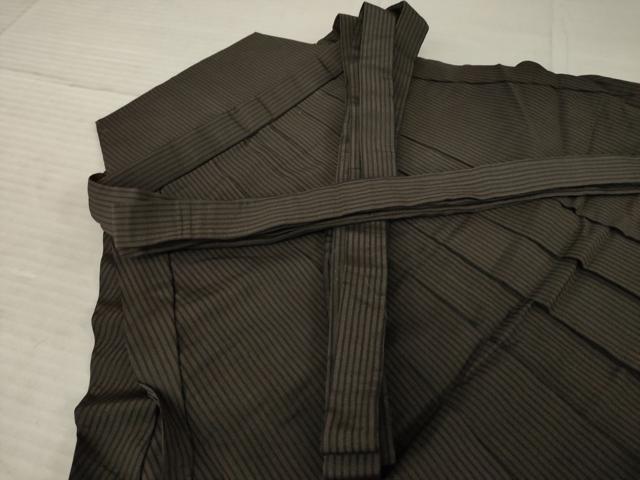 平和屋着物●男性 馬乗り袴 縞 正絹 逸品 AABE4144ck
