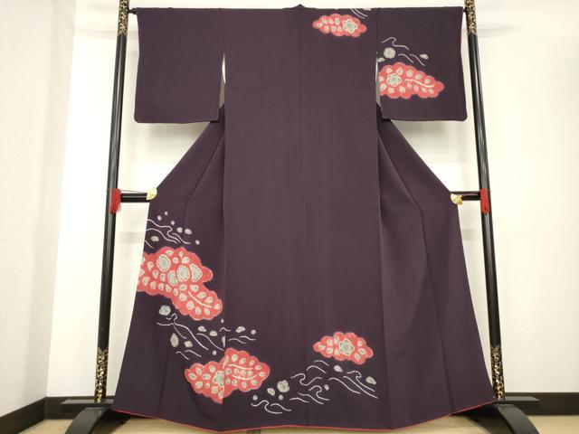 平和屋着物●訪問着 辻が花 絞り 雲取り花文 正絹 逸品 AABE4151ck