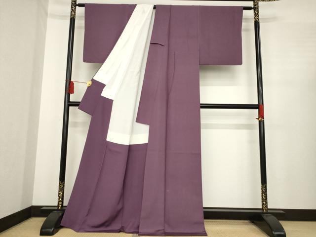 平和屋着物●江戸小紋 草木染 行儀 反端付き 正絹 逸品 AABE4184ck