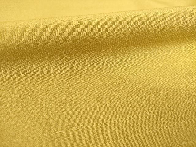 平和屋着物●増井一平の世界 色無地 三日月地紋 山吹茶色 正絹 逸品 AABE4189ck