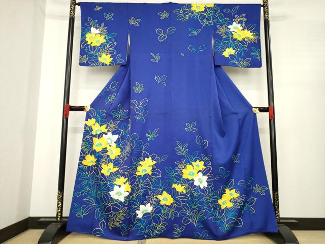 平和屋着物●訪問着 草花文 正絹 逸品 AABE4191ck