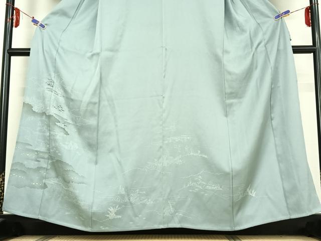 平和屋着物▽訪問着 単衣 刺繍 人物風景文 金彩 金糸 正絹 逸品 AABE4263jh