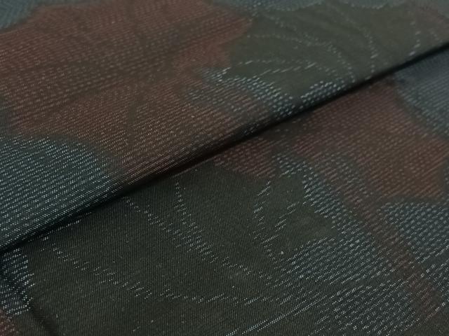 平和屋着物▽本場大島紬 単衣 草葉文 正絹 逸品 AABE4270jh
