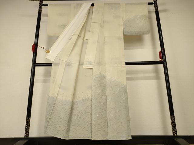 平和屋着物*夏物 訪問着 絽 手描き 草花文 正絹 逸品 AABE4289jd