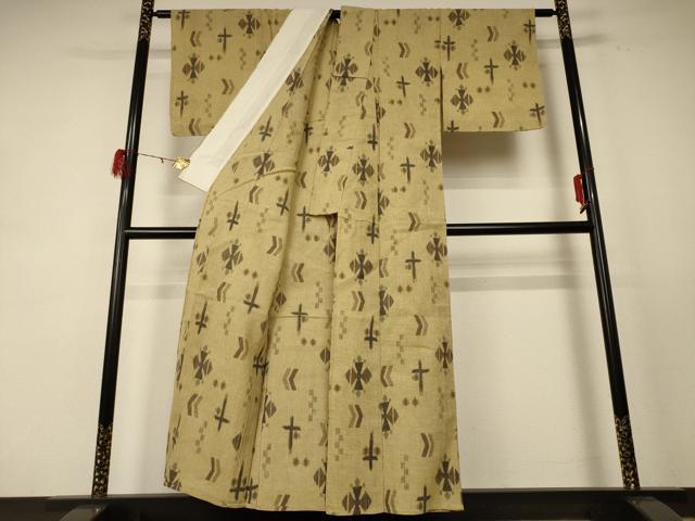 平和屋着物*夏物 紗紬 幾何学文様 正絹 逸品 未使用 AABE4301jd