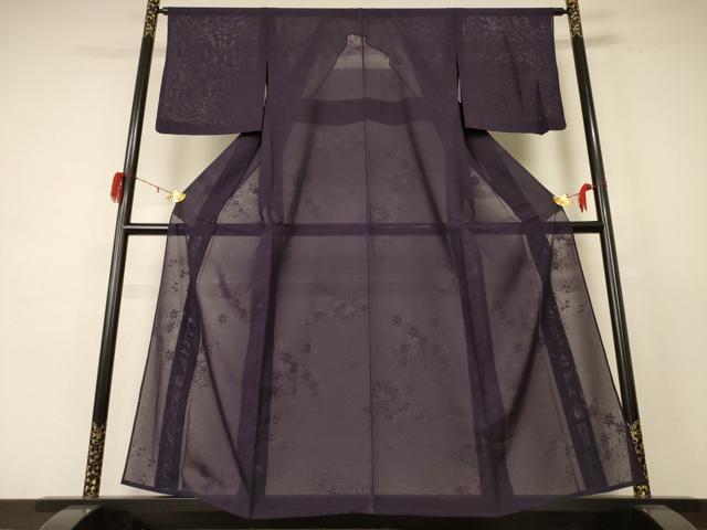 平和屋着物*夏物 色無地 絽 黒紅色 ますいわ屋扱い 正絹 逸品 AABE4308jd