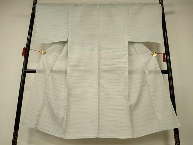 平和屋着物*夏物 男性 小紋 紗 横縞 正絹 逸品 AABE4320jd