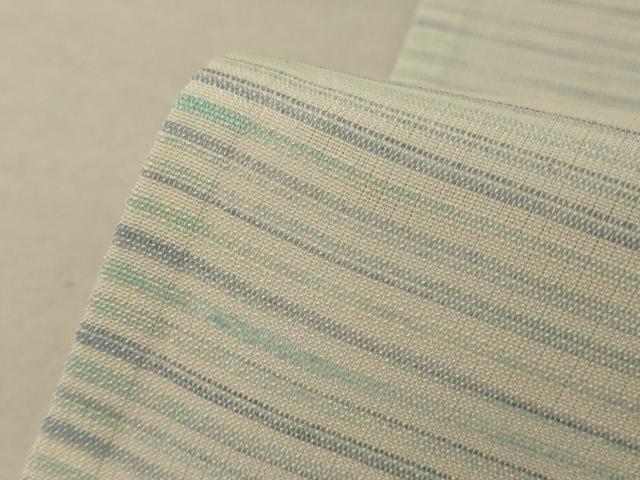 平和屋着物*夏物 男性 小紋 紗 横縞 正絹 逸品 AABE4320jd