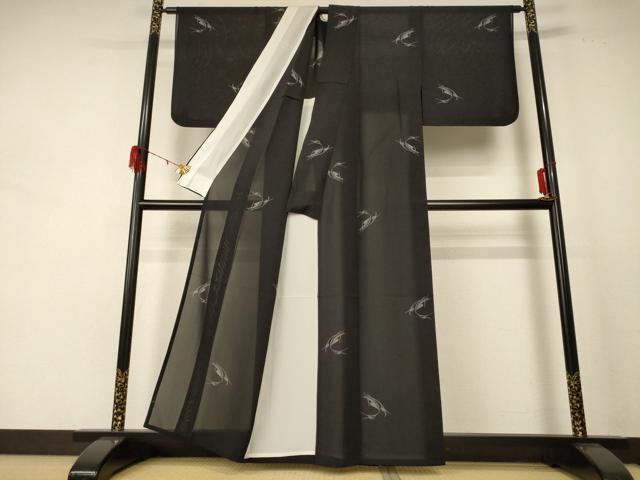 平和屋着物*夏物 本場縞大島紬 夏大島 夏虫 証紙付き 正絹 逸品 AABE4324jd